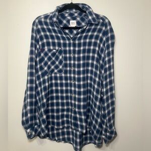 BDG by Urban Outfitters Navy and White Checkered Flannel